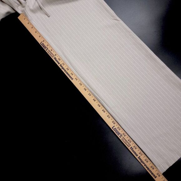 ASOS Wide Leg Trouser High Rise Drawstring Pull On Pants Gray Stripe Minimal 0 - Picture 3 of 6